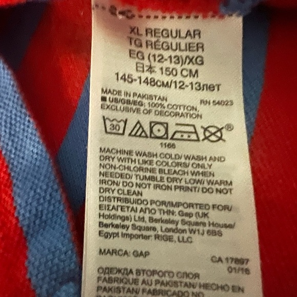 Red and blue stripe Gap polo sz XL 12 - Picture 4 of 4